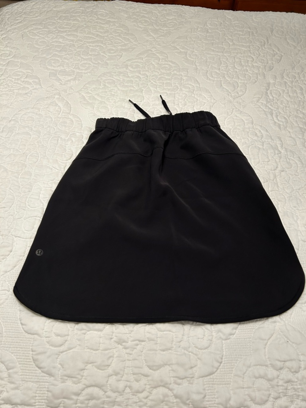 Lululemon On the Fly Black A-Line Drawstring Athletic Skirt